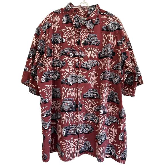 Reyn Spooner Hawaiian Shirt Art Of Eddy Mens Vintage Cars Button Up Size X Large - Picture 4 of 8